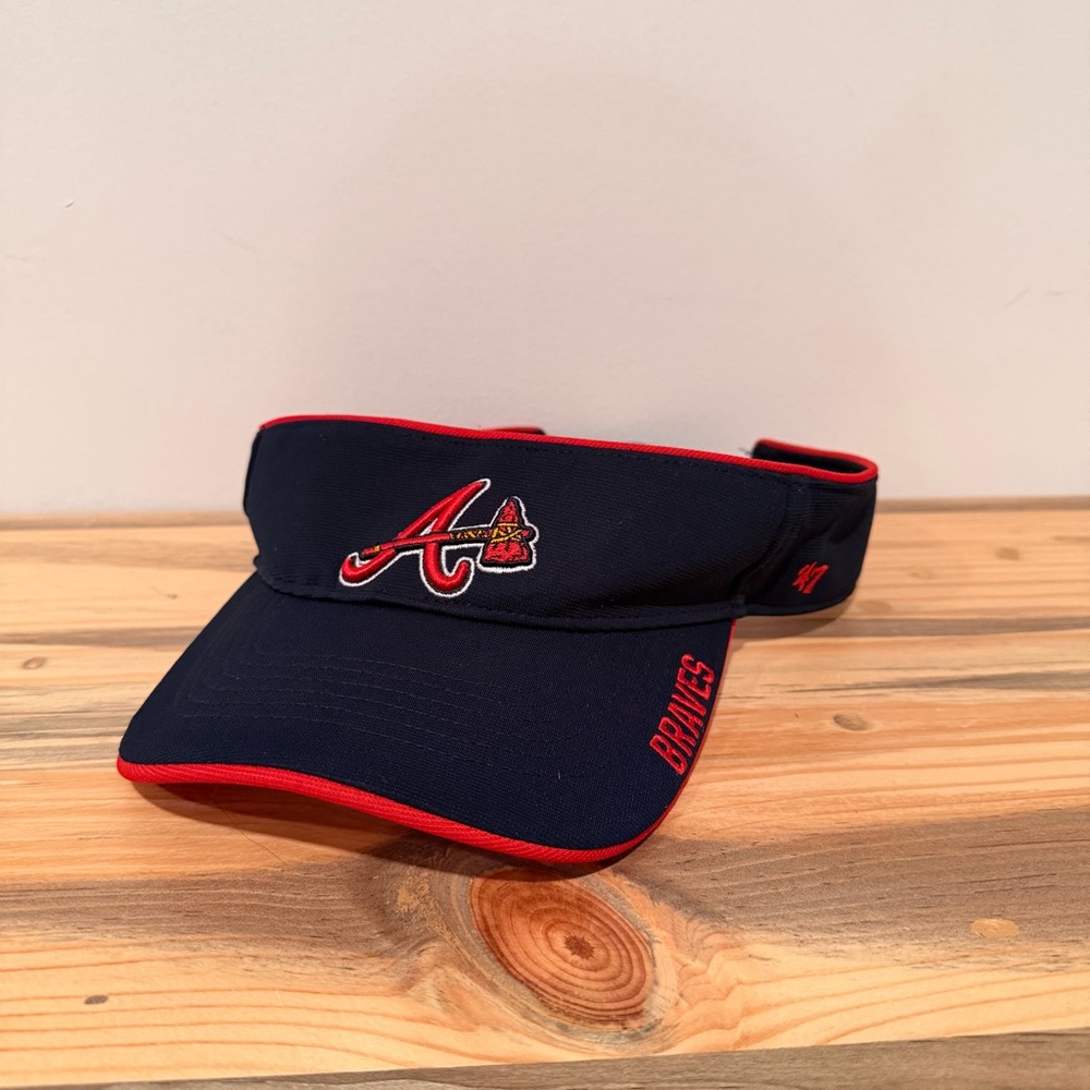 '47 Brand Atlanta Braves Navy and Red Visor